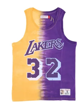 Canotta Uomo Nba Vertical Tie Dye Tank Hardwood Classics No 32 Magic Johnson Loslak Original Team Colors - Mitchell & Ness - FashionsVida