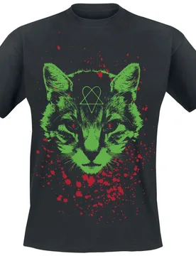 T-Shirt - Spectral Puss And The Ectrogram - S bis 5XL - für Männer - Größe XL - schwarz - Lizenziertes Merchandise! - Männer - male - HIM - FashionsVida
