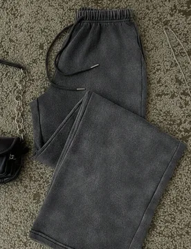 Pantalones de chándal rectos de talle bajo para mujer, aptos para el verano, lavados XXL - Shein - FashionsVida