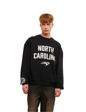 Felpa Con Cappuccio North Carolina Bold Faced Oversized Black 2XL - Mister TEE - FashionsVida