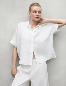 Camisa de mujer con cierre de botones y manga corta - Ecoalf - FashionsVida