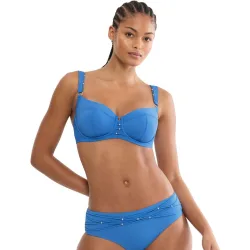 Top de bikini con aro con tirantes ajustables y malla central