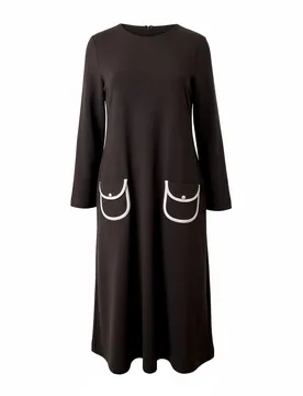 Vestiti casual donna - vienna abito m/l girocollo taschine punto milano - n.d - 1ONE - FashionsVida