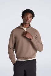 Sid Mens Half-Zip Sweat - Brown