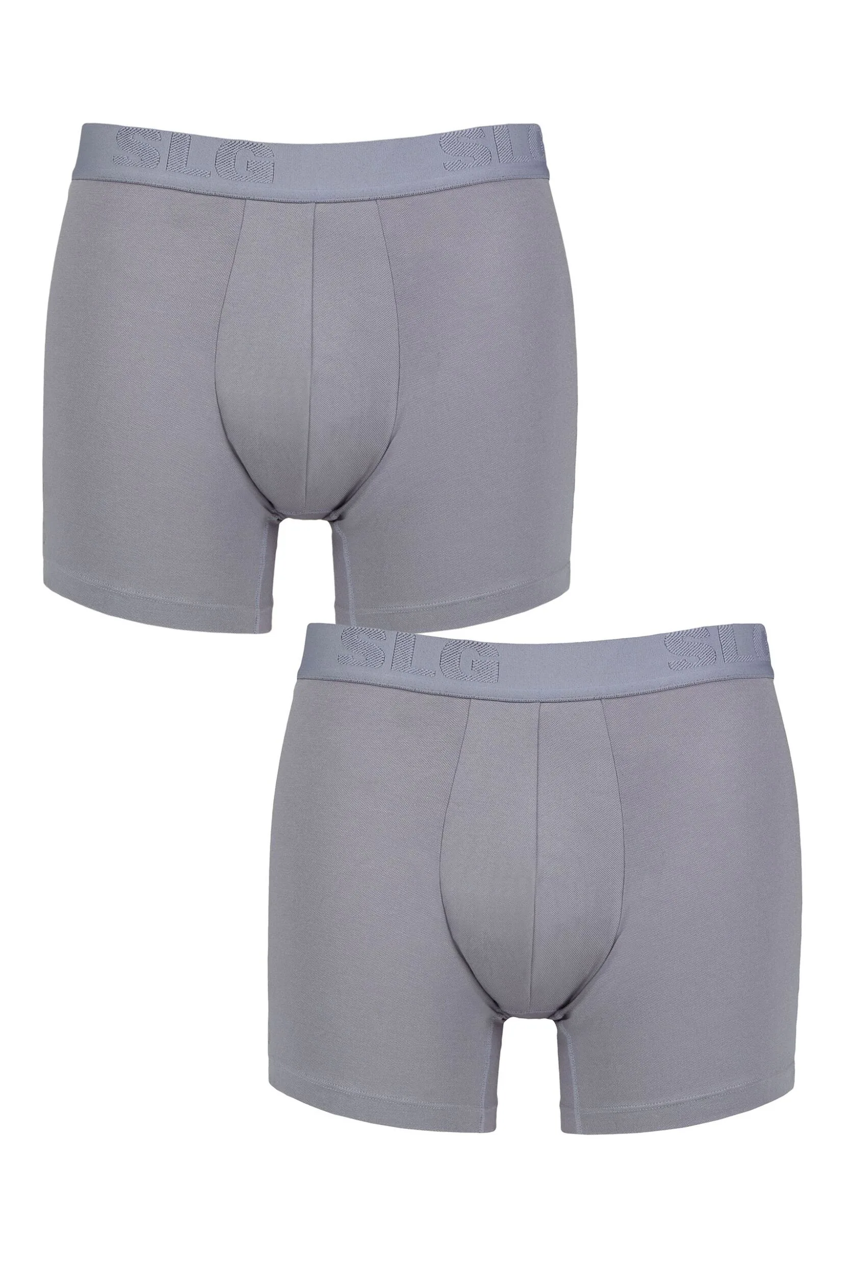 Mens 2 Pair Sloggi SLG Base Soft Boxer Shorts Morandi Grey L - Grey - Size: Large - SockShop - FashionsVida