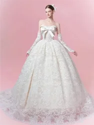 Lace strapless light new style heavy fabric dress