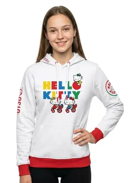 Felpa Con Cappuccio Hello Kitty Smile White 2XS - OTSO - FashionsVida