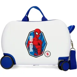 Maleta infantil 2 ruedas multidireccionales spiderman brave con capacidad de 28l en