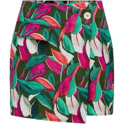 Skort con patrón y lino de mujer