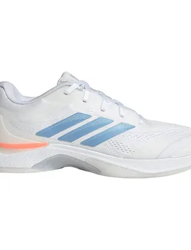 Avacourt 3 Hard Court Shoes Core Black / Halo Blue / Beam Orange UK 4 - Adidas - FashionsVida