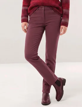Extraglatt Baumwollhose, Regular Fit#normale Größen#Kurzgrößen#Langgrößen, Farbe Rot, 24, bügelfrei atmungsaktiv Damen - Walbusch - FashionsVida