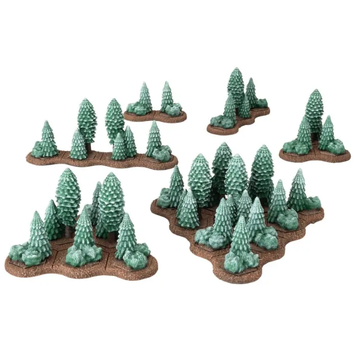 Battlefield in a Box Hextech: Winter - Light & Heavy Pine Woods (6x Old Bases) - Gale Force Nine - FashionsVida