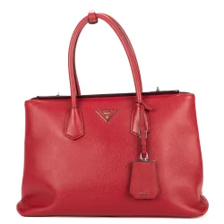 Pre-Owned Womens Large Double Tote Shoulder Bag - Red - One Size