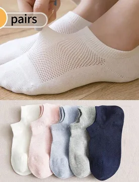 Pares de calcetines para mujer, calcetines invisibles, calcetines tipo barco, calcetines cortos, calcetines negros, calcetines blancos, calcetines de - Shein - FashionsVida