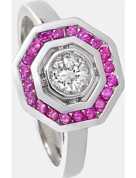 Anillo de oro con diamantes y rubíes - El Corte Inglés - FashionsVida