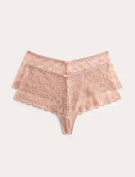 Pack Ida Lace High Rise Knicker Shorts Rose Quartz female - M&S - FashionsVida
