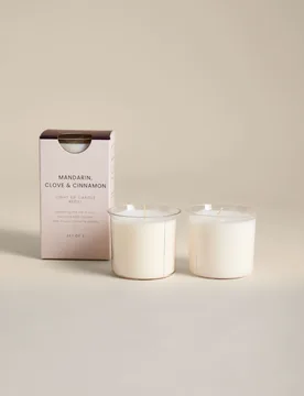 Set of 2 Mandarin Clove & Cinnamon Candle Refills White Mix - M&S - FashionsVida