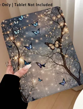Funda protectora para tableta con efecto pintado de patrón de mariposa y bosque con soporte, compatible con Honor 8/9/10/X8/X8A/X9/X8Pro/X9Pro, MateP - Shein - FashionsVida