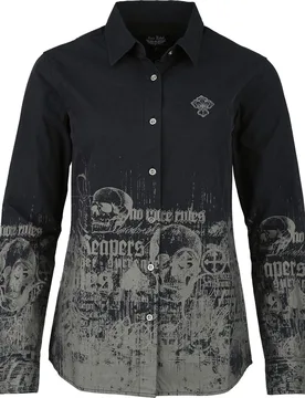 Rock Bluse - Rebels & Reapers - S bis XXL - für Damen - Größe L - schwarz - Frauen - female - Rock Rebel by EMP - FashionsVida