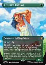 Delighted Halfling (Borderless Art Foil) The Hobbit Commander