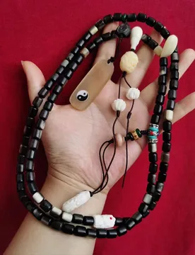 Black donkey hoof 108-bead bracelet with caviar pattern, DIY deer bone three-way bead, Tara clasp, dragon and goat horn, Bagua p - Aliexpress - FashionsVida