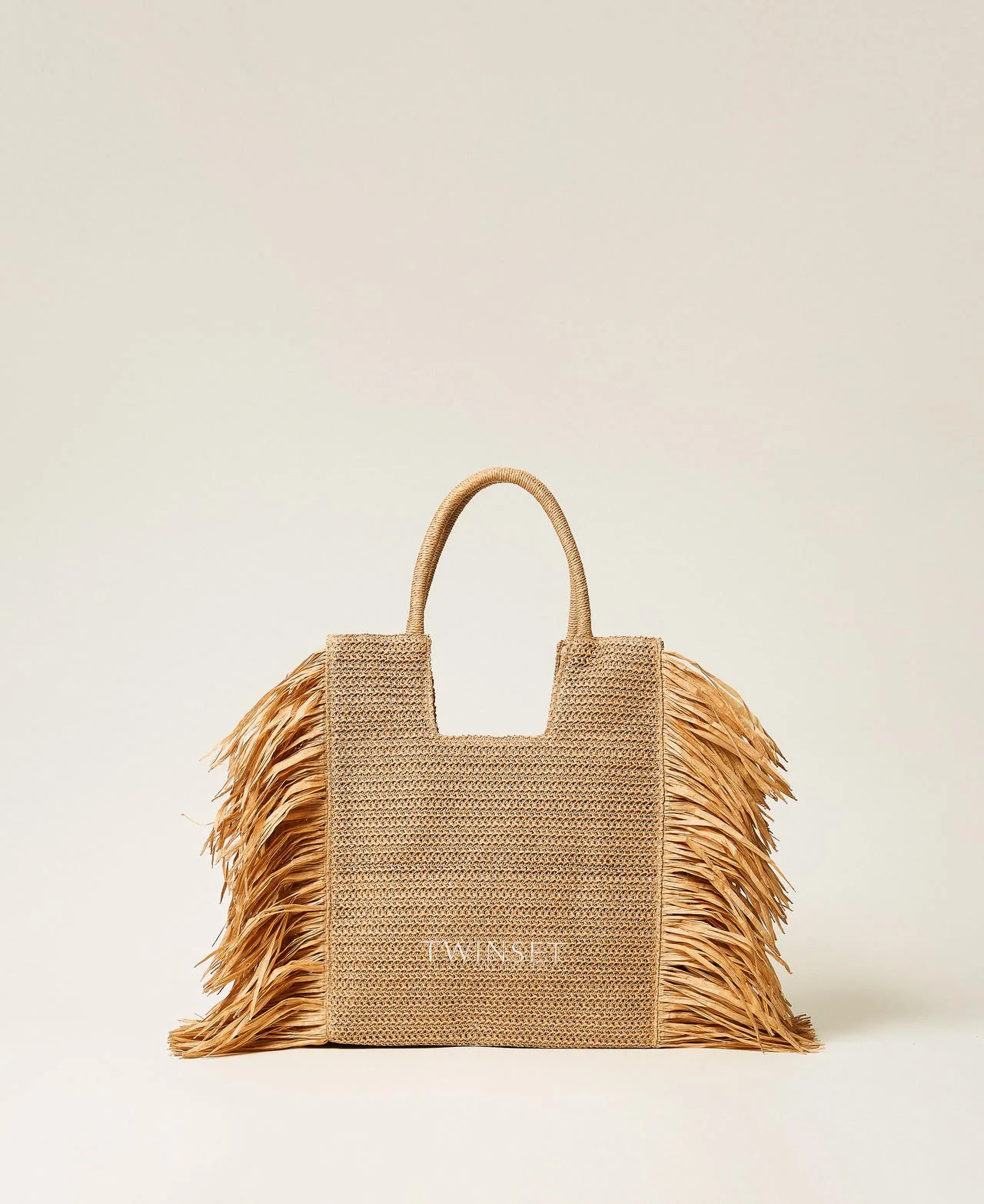 Cabas en raphia avec franges latérales - TWINSET - FashionsVida