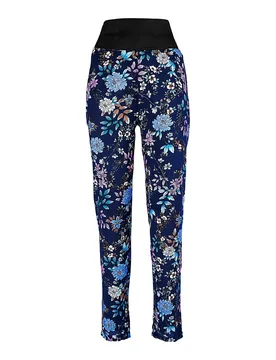 Blumenhose mit Komfortbund "Elly" blau L Damen - wedolina - FashionsVida
