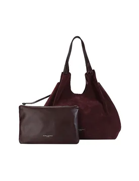 Borsa in pelle - Hobo Bag DUA SUEDE L rosso scuro - GIANNI CHIARINI - FashionsVida