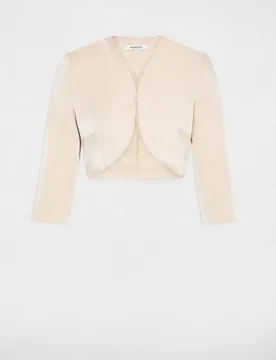 Chaqueta bolero de mujer entallado efecto satinado - Morgan - FashionsVida