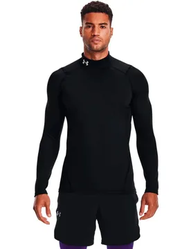 T-shirt à Manches Longues Coldgear Armour Fitted Mock Black / White S - Under armour - FashionsVida