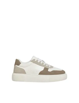 Mixed Texture Lace Up Cupsole Trainers White Mix male - Jack & jones - FashionsVida