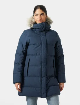 Women's Blossom Puffy Parka Navy L - Navy Blue - Female - Helly Hansen - FashionsVida