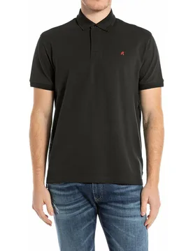 Polo de hombre piqué regular fit de manga corta - Replay - FashionsVida