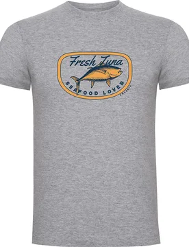 Fresh Tuna Short Sleeve T-shirt Heather Grey 3XL Men - Kruskis - FashionsVida