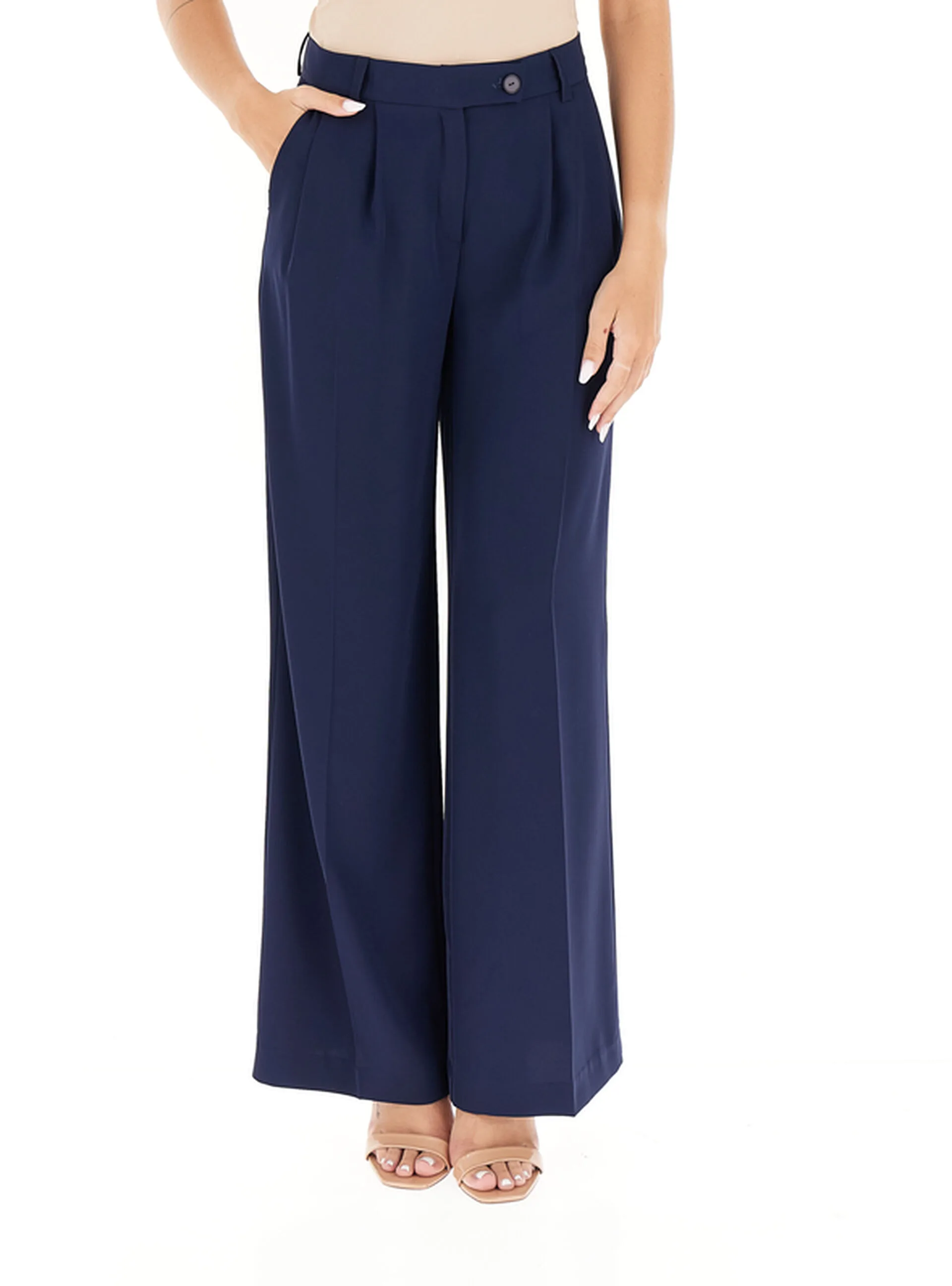 Pantalone a palazzo BLU NAVY 46 - 2 LINKS - FashionsVida
