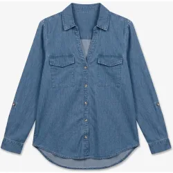 Camisa vaquera cuello pico