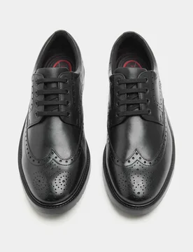 Wide Fit Airflex ™ Leather Brogues Black male - M&S - FashionsVida