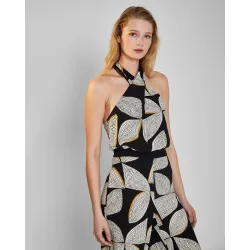 Top de mujer de cuello halter estampado