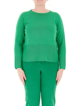 Maglione girocollo cotone VERDE S - N.O.W. NATION OF WOMEN by PERSONA - FashionsVida