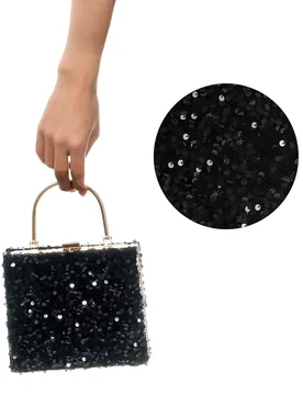 Samt-Tasche mit Pailletten Schwarz Erwachsene - CHAKS - FashionsVida