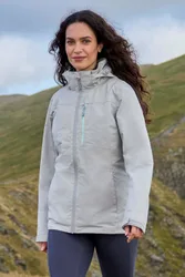 Women's 'Rainforest' Breathable Mesh Lined Lightweight Waterproof Hood Jacket in Grey Size: 16 - Grey - Size: 16
