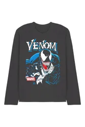 Unisex Venom Antihero Long Sleeve T-Shirt in Grey Size: Medium - Grey - Size: M