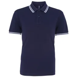 Mens Classic Fit Tipped Polo Shirt (Navy/ White) - Multicolour - Size 2xl