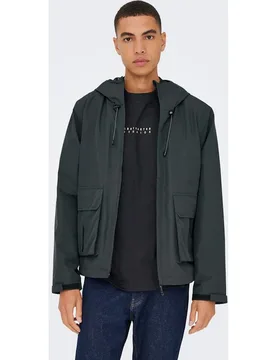 Only & Sons - Chubasquero de hombre con capucha regular fit - Only & Sons - FashionsVida