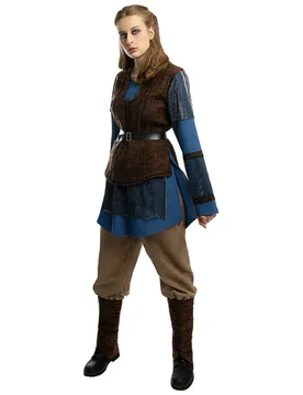 Lagertha Kostüm Vikings für Damen braun-blau - female - FUNIGLOBAL - FashionsVida