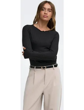 Top de mujer de manga larga con cuello redondo - JDY - FashionsVida
