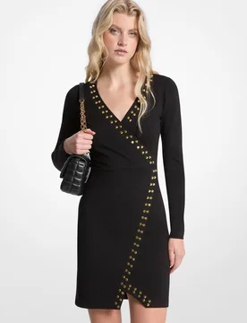 Vestido corto de manga larga con tachuelas - MICHAEL Michael Kors - FashionsVida