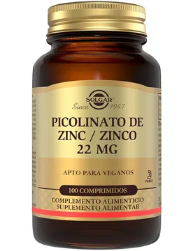 Compresse Picolinato Zinc 100 Unità Multicolor - Solgar - FashionsVida