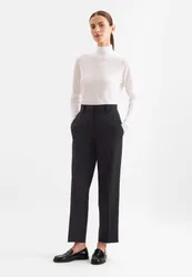 Schmale Hose mit Bügelfalten aus einer Wollmischung Blau 36