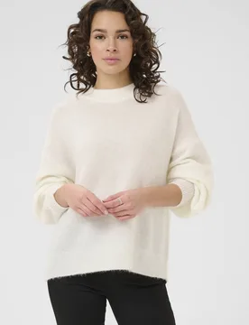 Women's KAluca Long Sleeve Knitted Jumper in Off White Size: Medium - Off White - Size: M - Kaffe - FashionsVida